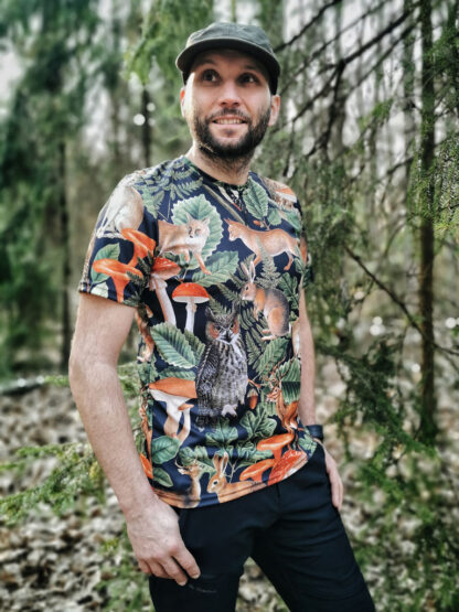 męska koszulka do biegania las