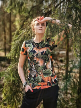 damska koszulka do biegania las