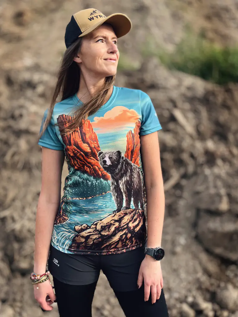 damska koszulka górska niedźwiedź