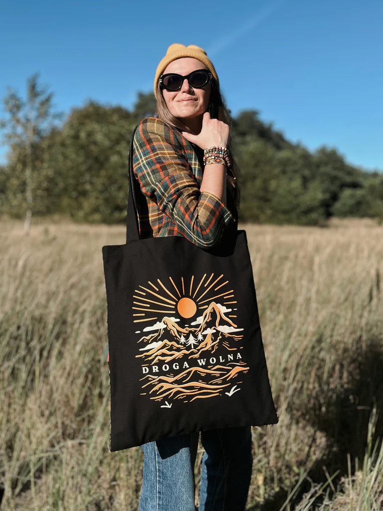 bawełniana torba z motywem gór