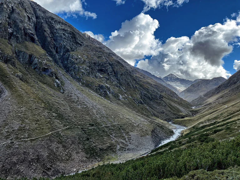 Kreuzspitze (3455 m n.p.m.) - opis szlaku na szczyt w Alpach Otztalskich w Austrii 5 dolina-niedertalbach-austria-trekking