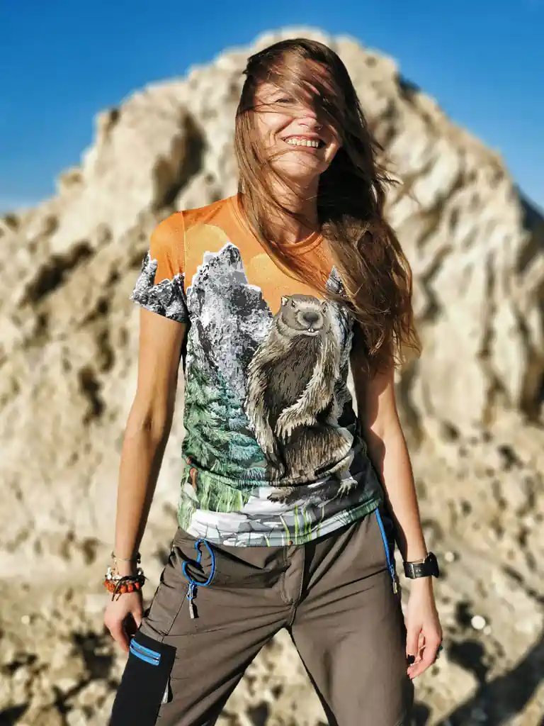 damska-koszulka-ze-świstakiem-góry