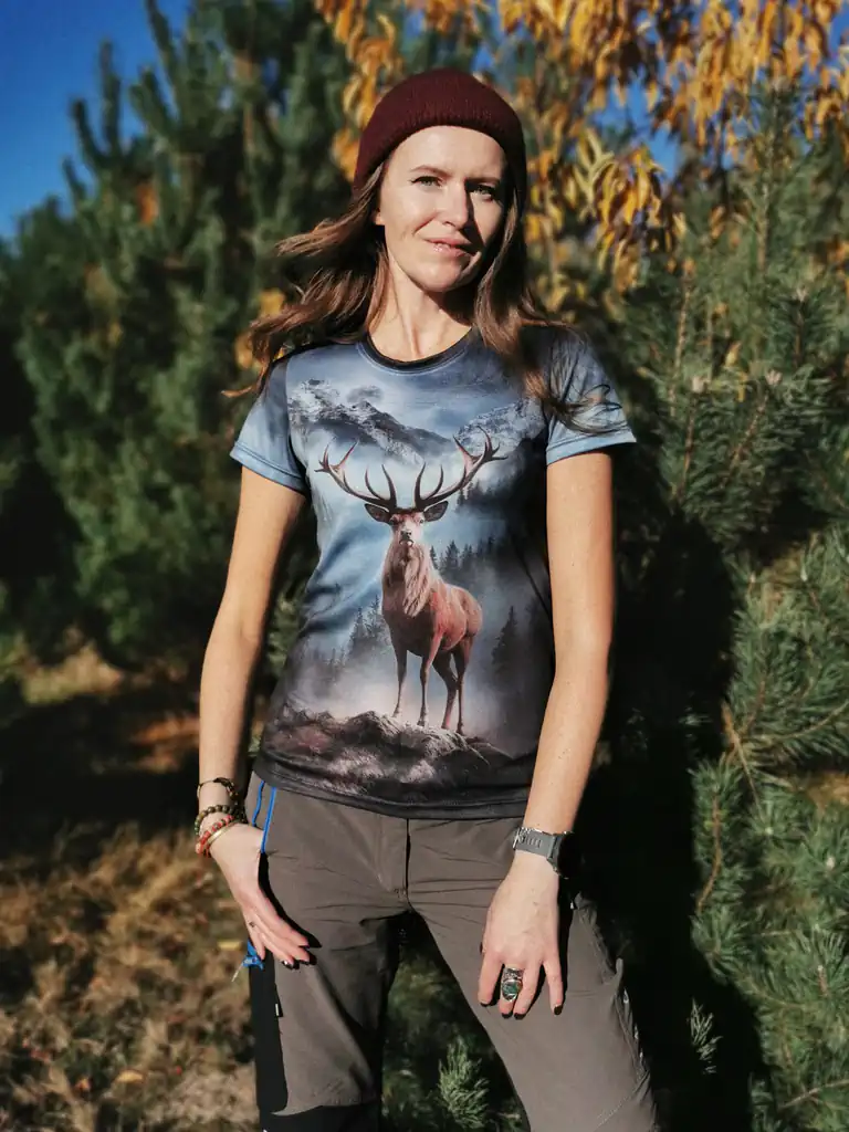 damska koszulka jeleń z gór