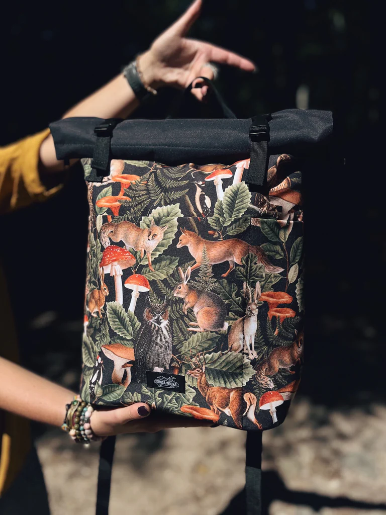 plecak roll top las zwierzęta