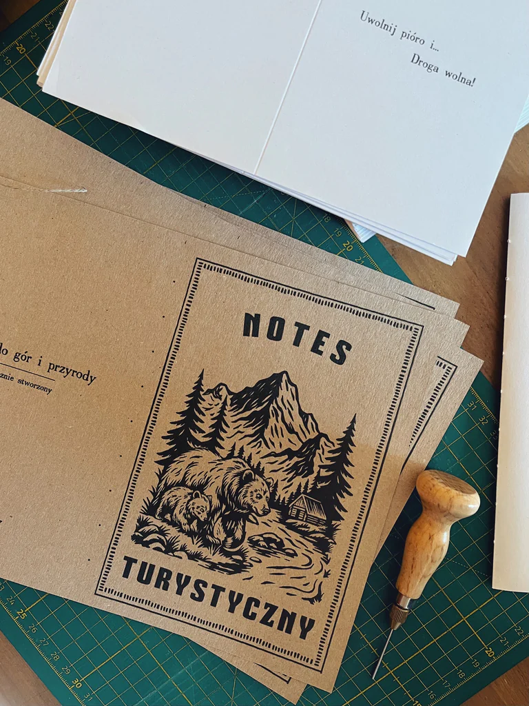szyty notes góry niedźwiedź prezent