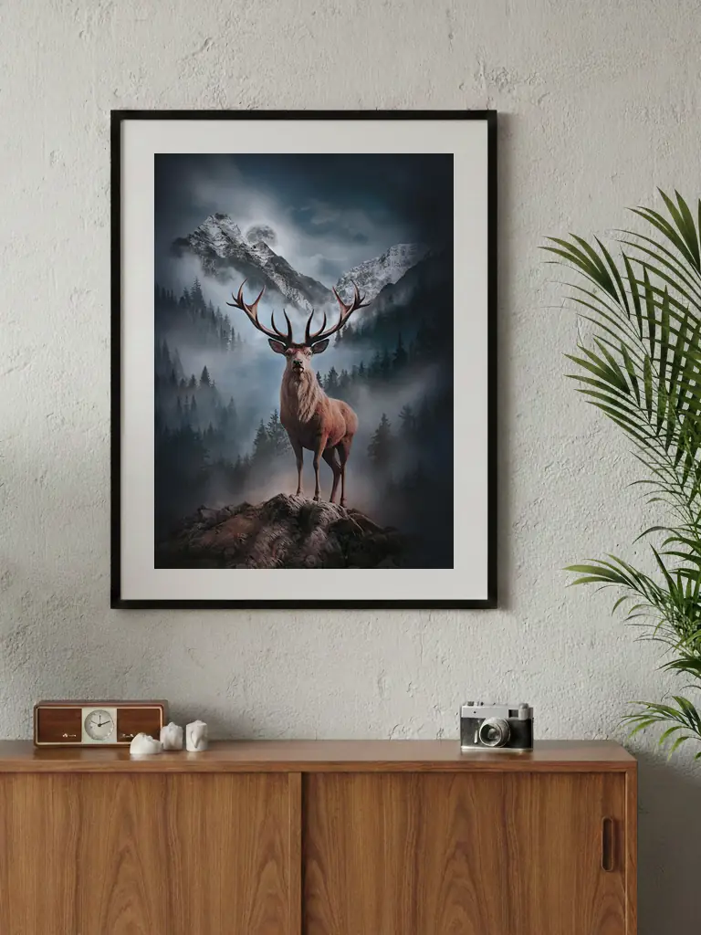 plakat góry jeleń w górach
