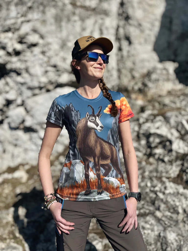 damska koszulka w góry kozica