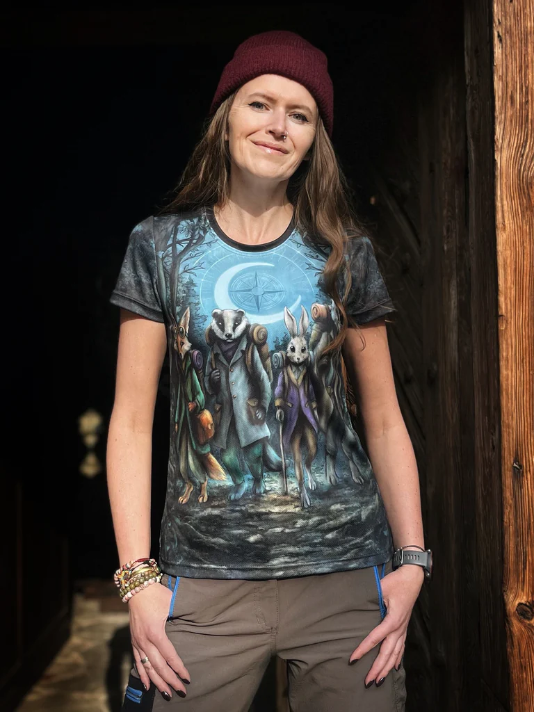 damska koszulka w góry zwierzęta