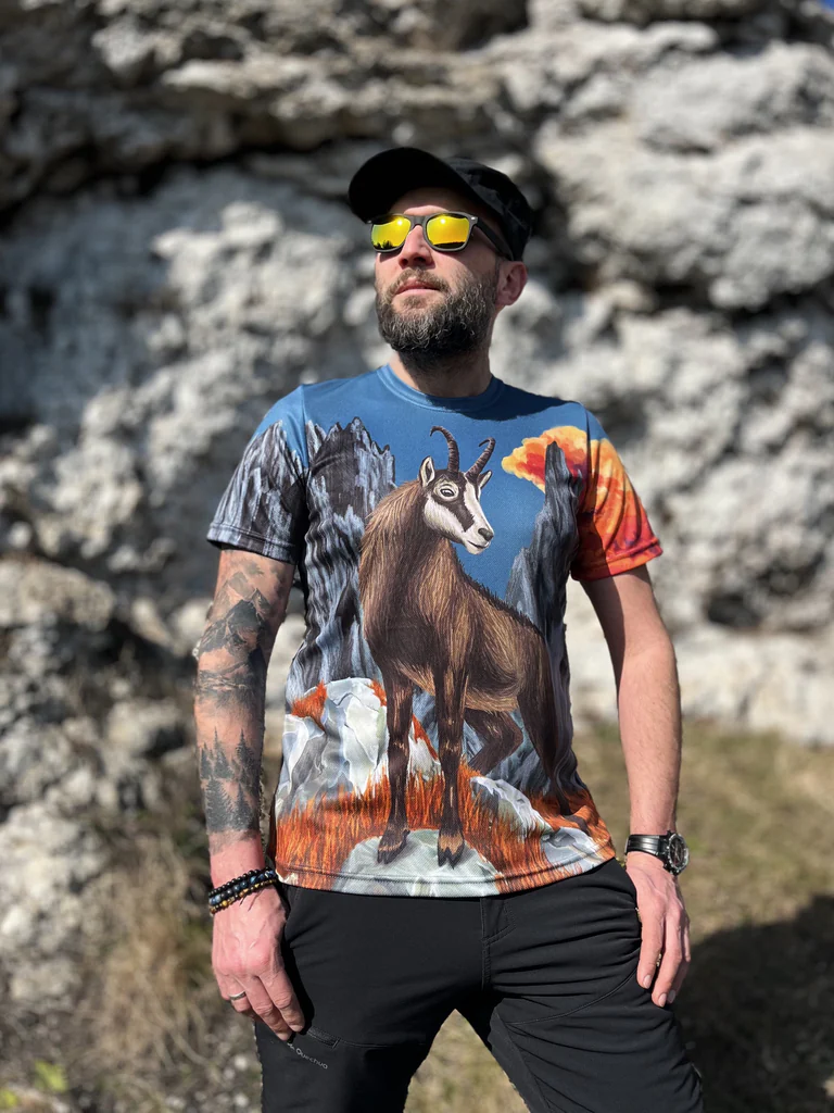 koszulka męska z motywem kozicy