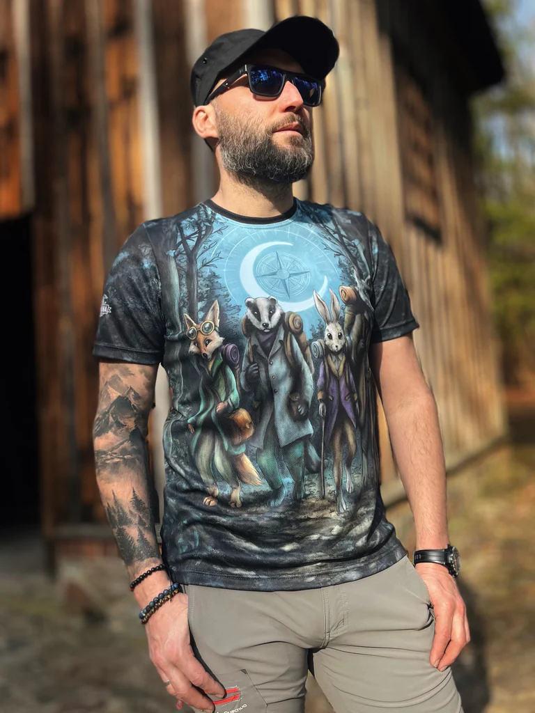 koszulka w góry motyw lasu