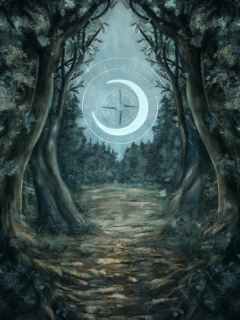 koszulka z motywem lasu noc